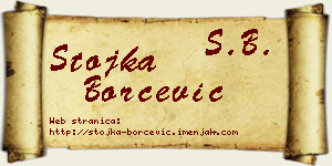 Stojka Borčević vizit kartica